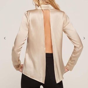 Reformation Easton Silk Shirt in Ivory